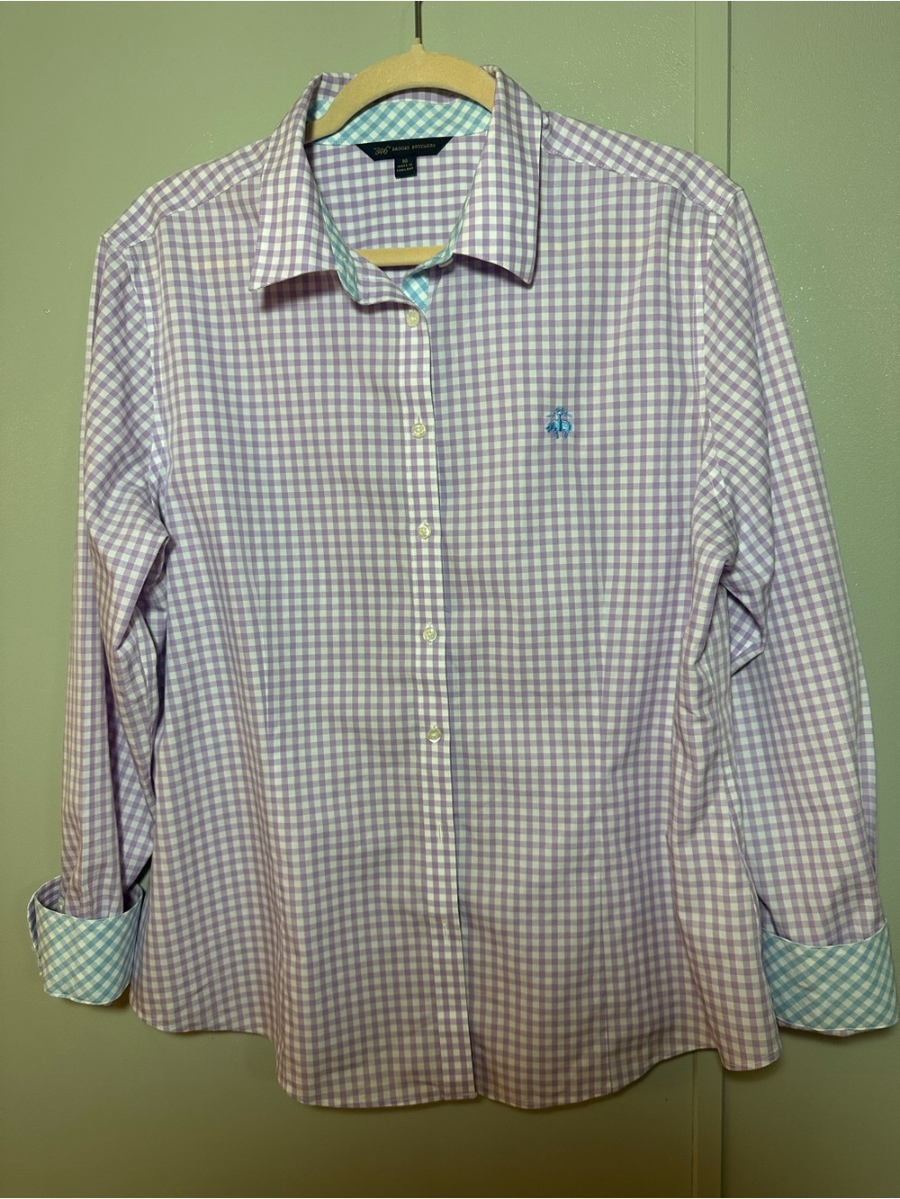Brooks Brothers Classic Women's Purple Gingham Button Up Shirt Preppy Heritage